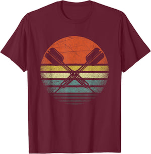 Vintage Darts Arrows Sunset Pub Retro Dart Lover T-Shirt - T-Shirt | Maroon