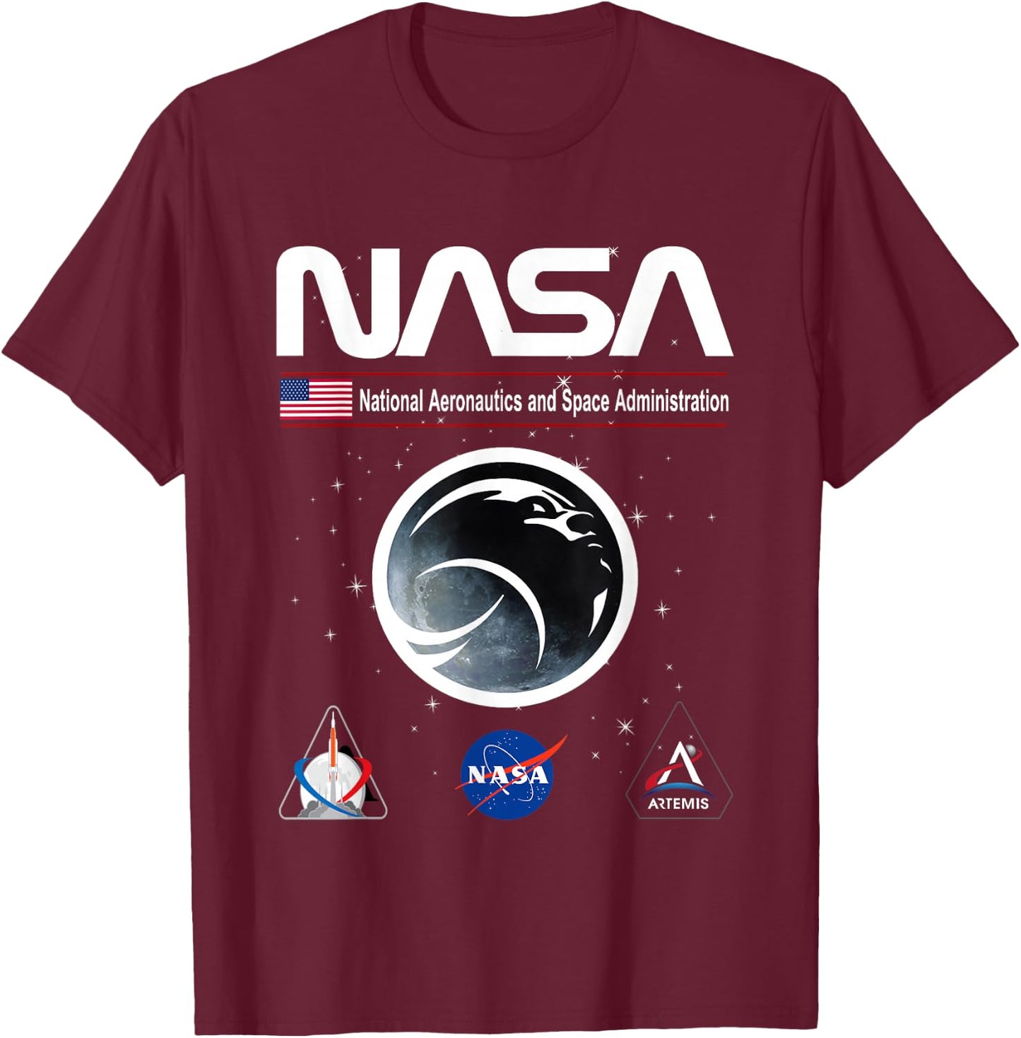 NASA Artemis Mission First Woman to the Moon T-Shirt - T-Shirt | Maroon
