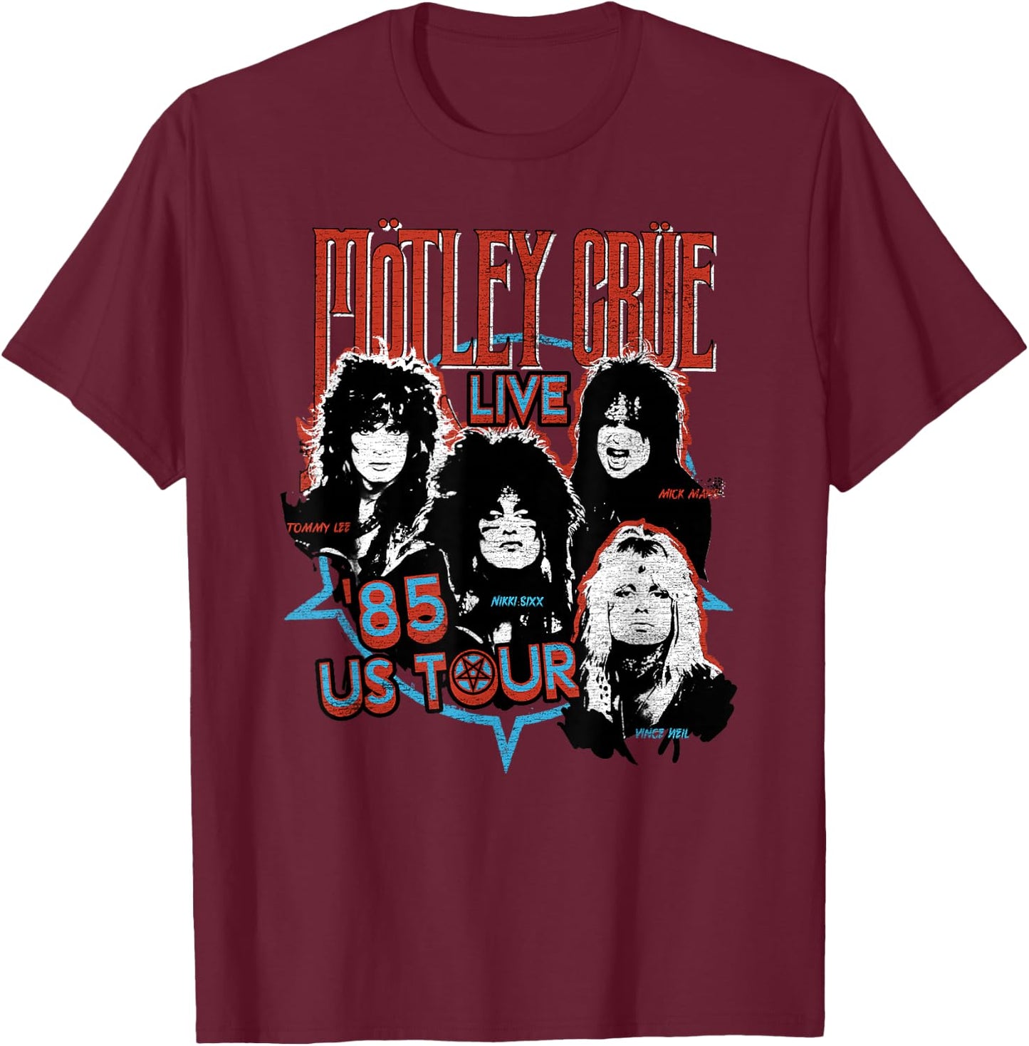 Mötley Crüe - '85 Tour T-Shirt - T-Shirt | Maroon