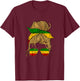 Rasta Reggae Messy Bun Hair Jamaica Hippie Rastafari T-Shirt - T-Shirt | Maroon