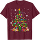 Santa Eclectus Birds Christmas Tree Lights Santa Parrots T-Shirt - T-Shirt | Maroon