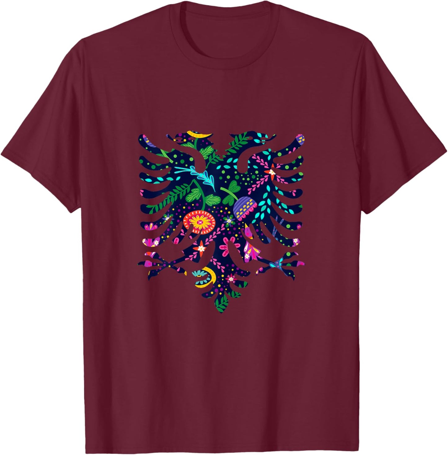 Albanian Eagle Girl Flag For Kosovo Albanians T-Shirt - T-Shirt | Maroon
