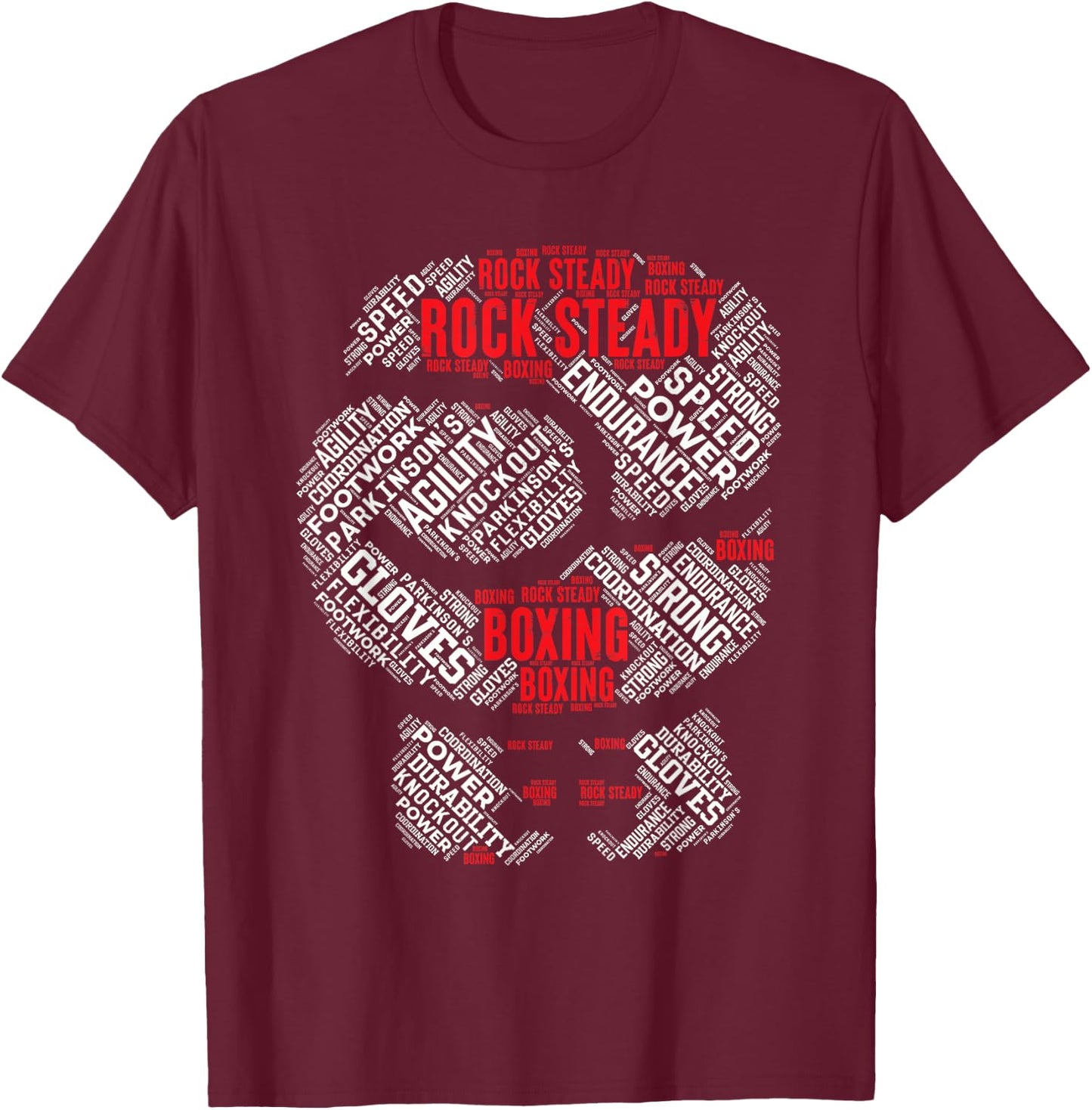 Rock Steady Boxing Glove Parkinson's T-Shirt - T-Shirt | Maroon