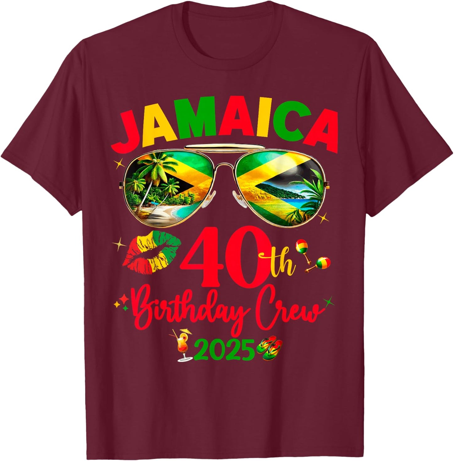 Jamaica 50th Birthday Trip 2025 T-Shirt - T-Shirt | Maroon