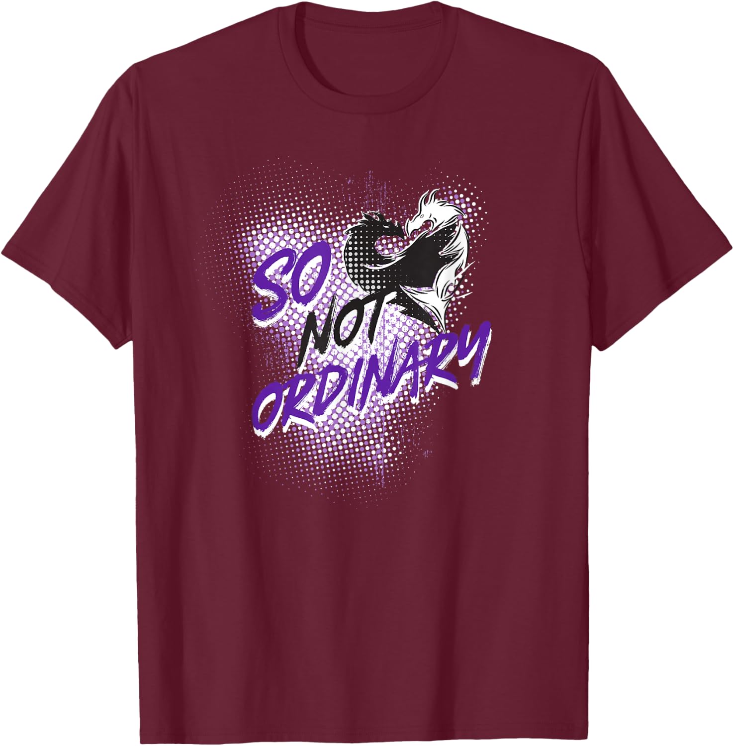 Disney Descendants 3 Times Heart Dragons So Not Ordinary T-Shirt - T-Shirt | Maroon