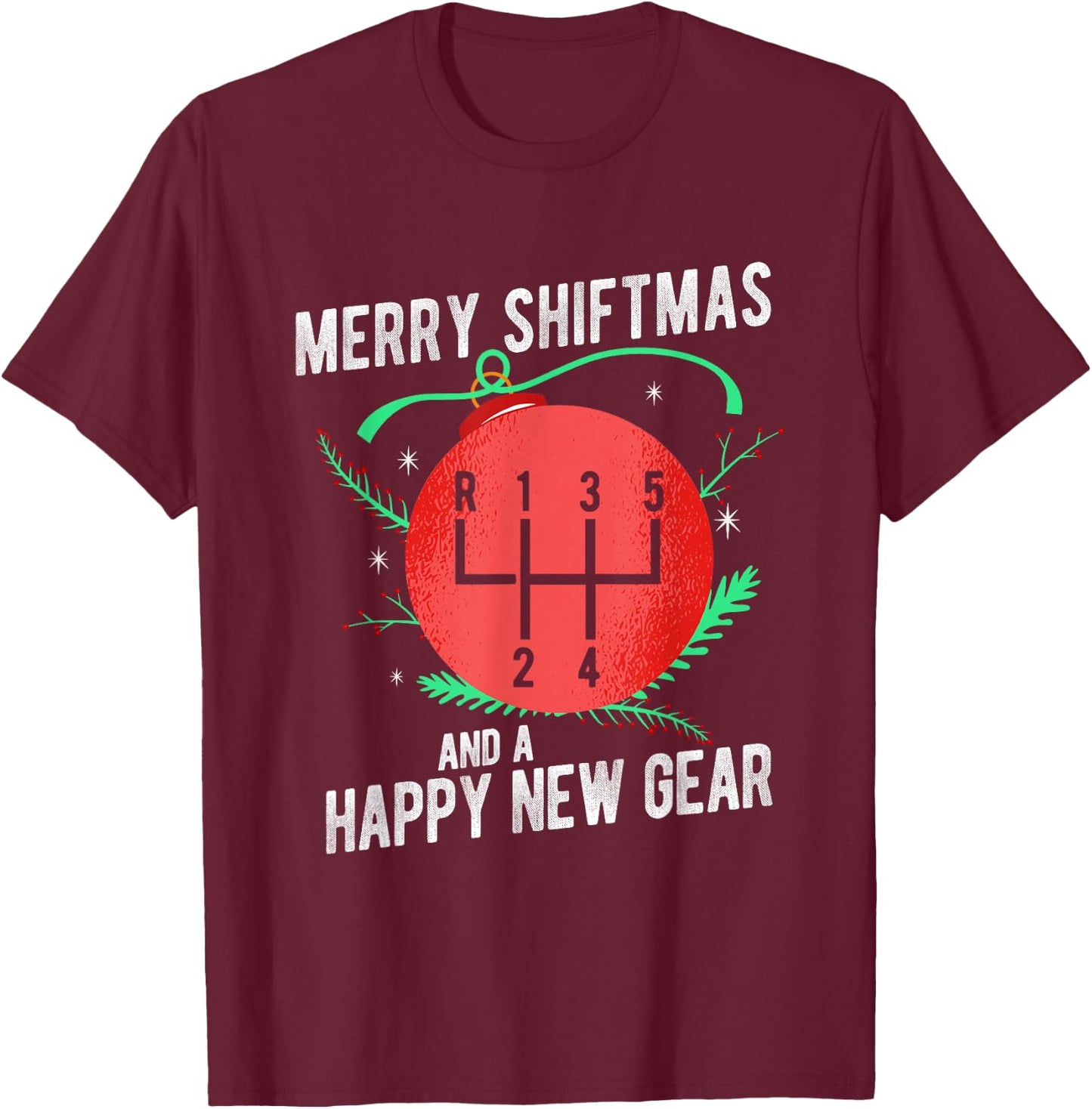 Car Guy Funny Auto Racing Mechanic Manual Christmas Car love T-Shirt - T-Shirt | Maroon