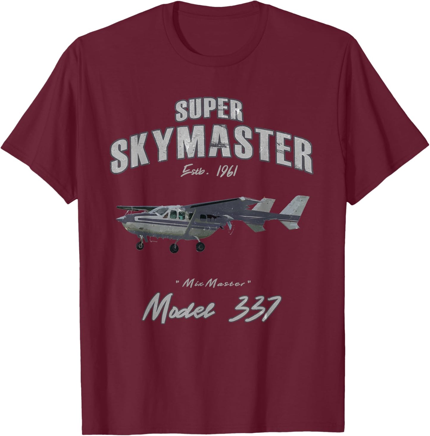 Model 337 Skymaster Airplane Vintage Design T-Shirt - T-Shirt | Maroon