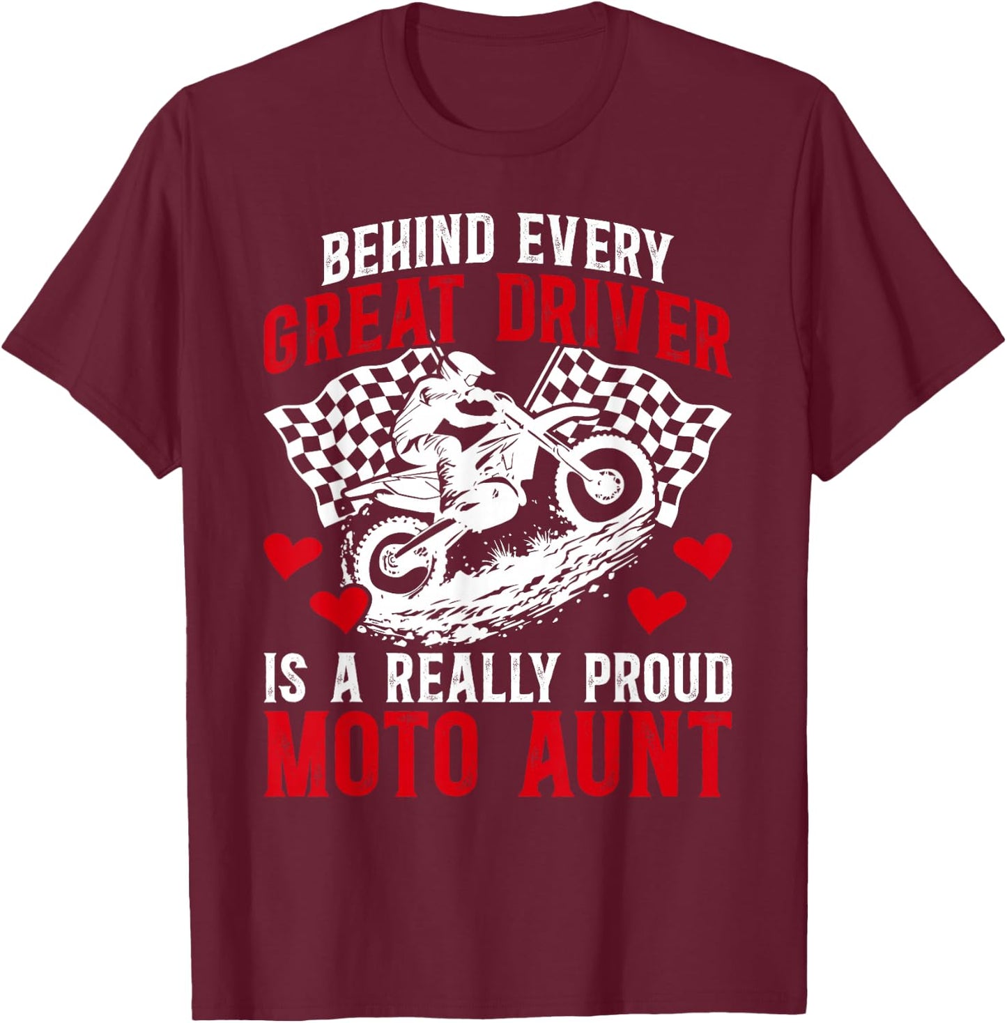 Proud Moto Aunt Motocross Rider Aunt Motocross Aunt T-Shirt - T-Shirt | Maroon