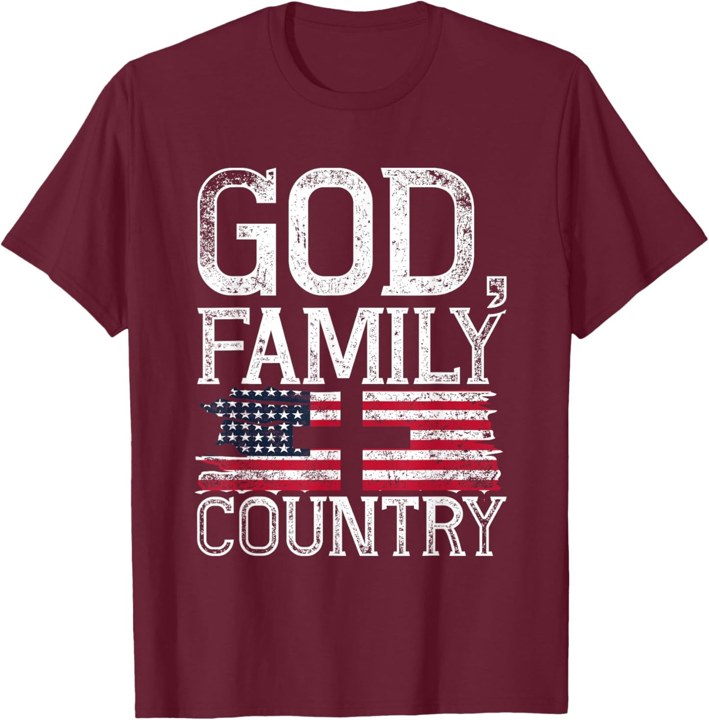 Patriotic Christian American Pride Christianity Faith Prayer T-Shirt - T-Shirt | Maroon