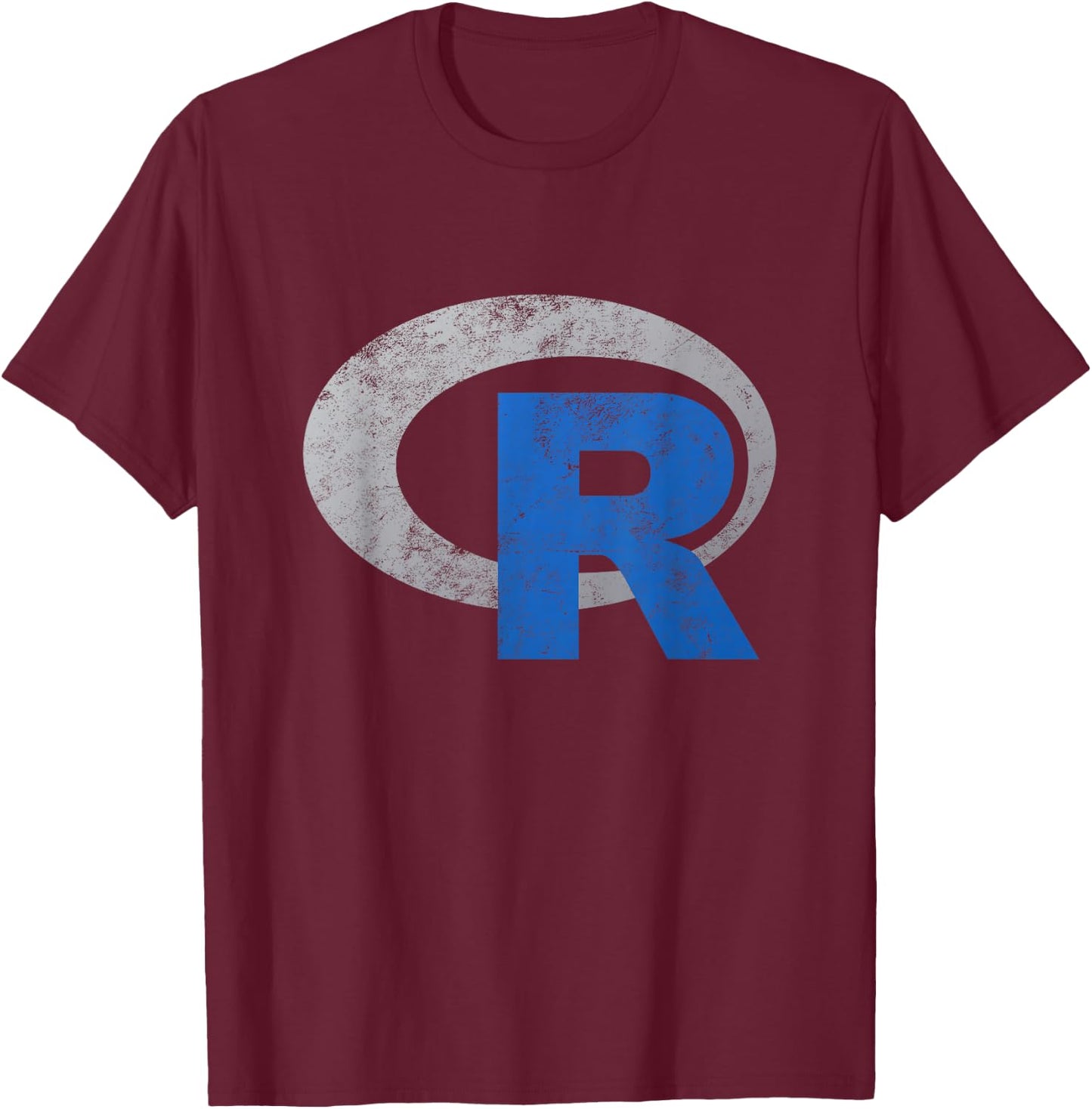 R Logo Programming Vintage Data Science Statistics T-Shirt - T-Shirt | Maroon