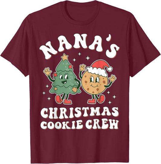 Nana’s Christmas Cookie Crew | Taste Tester Baker Taster Kid T-Shirt - T-Shirt | Maroon