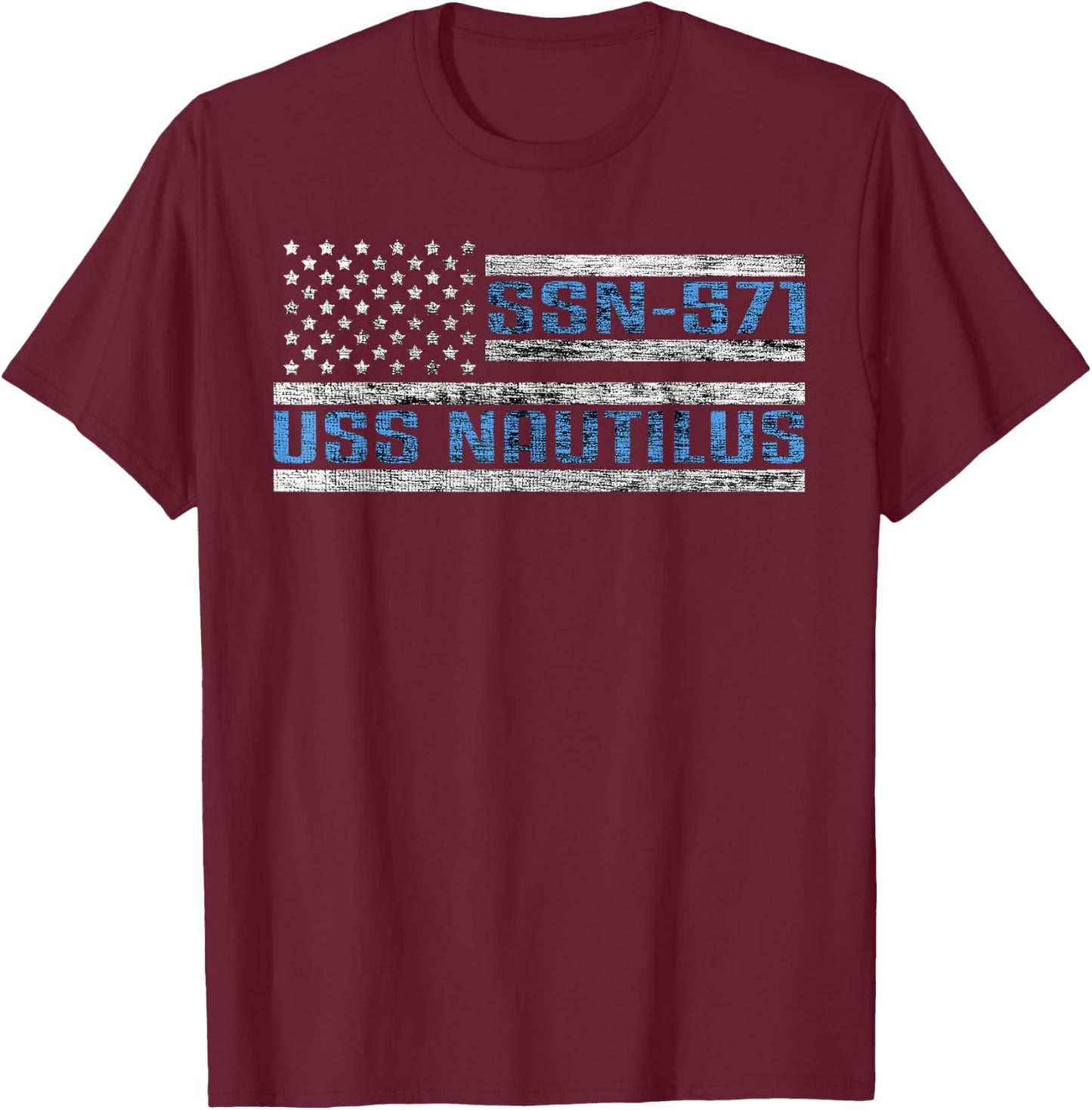 USS Nautilus Nuclear Submarine SSN-571 US Army Veteran T-Shirt - T-Shirt | Maroon