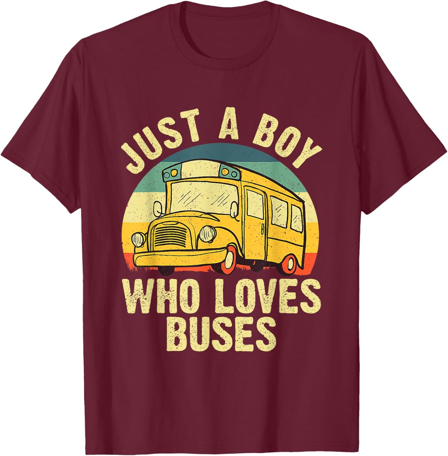 Best School Bus For Boys Kids Toddler Yellow Bus Lover Buses T-Shirt - T-Shirt | Maroon
