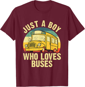 Best School Bus For Boys Kids Toddler Yellow Bus Lover Buses T-Shirt - T-Shirt | Maroon