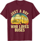 Best School Bus For Boys Kids Toddler Yellow Bus Lover Buses T-Shirt - T-Shirt | Maroon