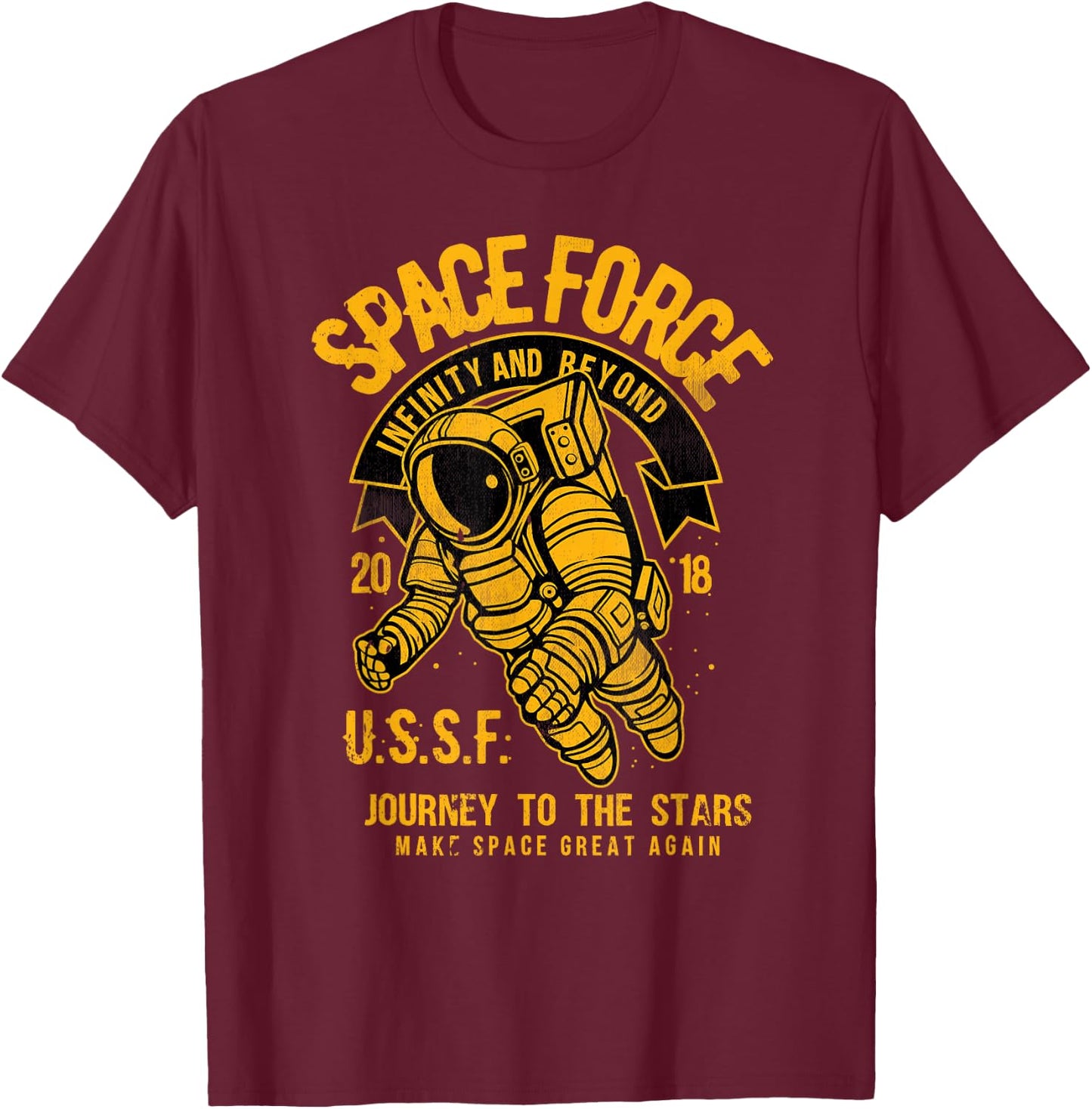 Space Force Make Space Great Again Graphic T-Shirt - T-Shirt | Maroon