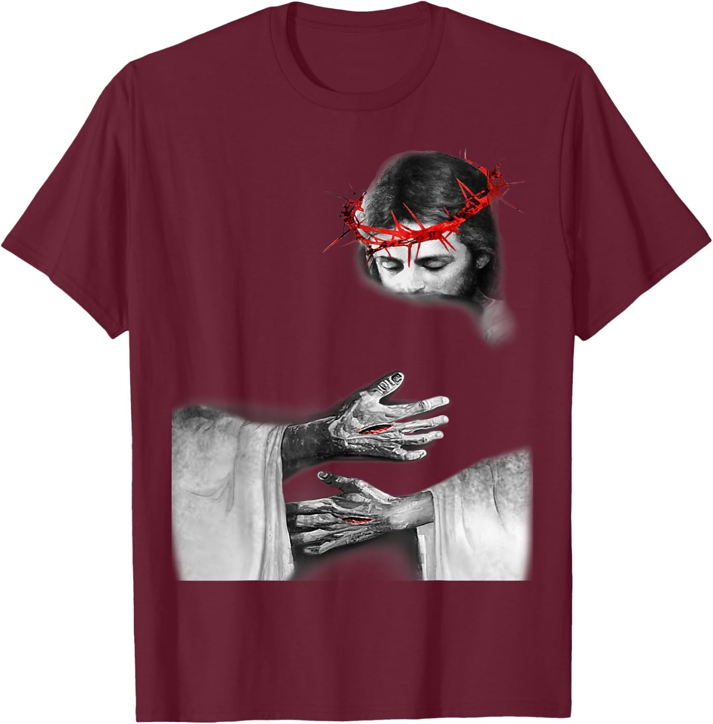 Jesus Hug T-Shirt - T-Shirt | Maroon