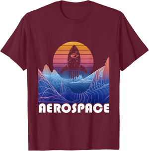 Aerospace Engineer Rocket Vaporwave Aeronautical Space T-Shirt - T-Shirt | Maroon