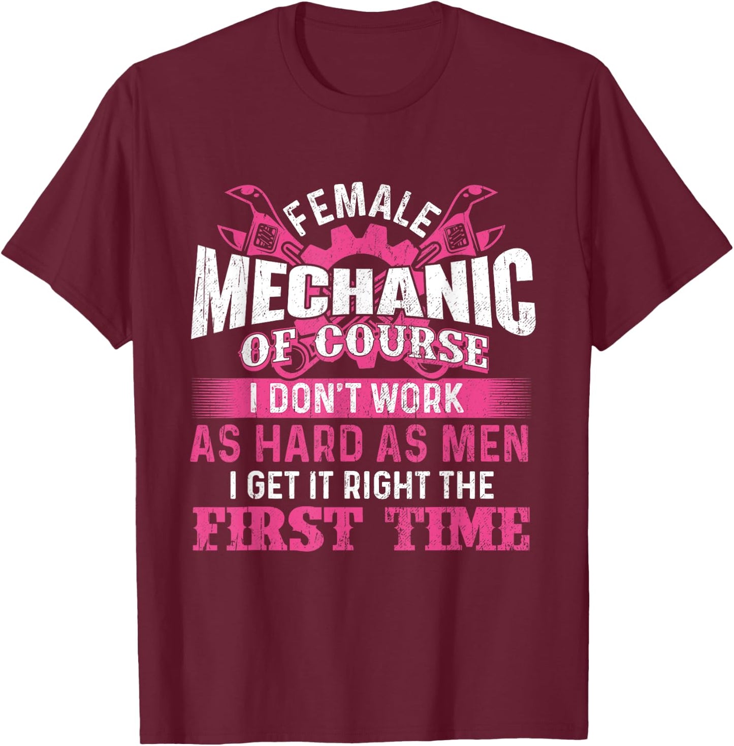 Female Mechanic - Aircraft Plane Lover Airplane Maintenance T-Shirt - T-Shirt | Maroon