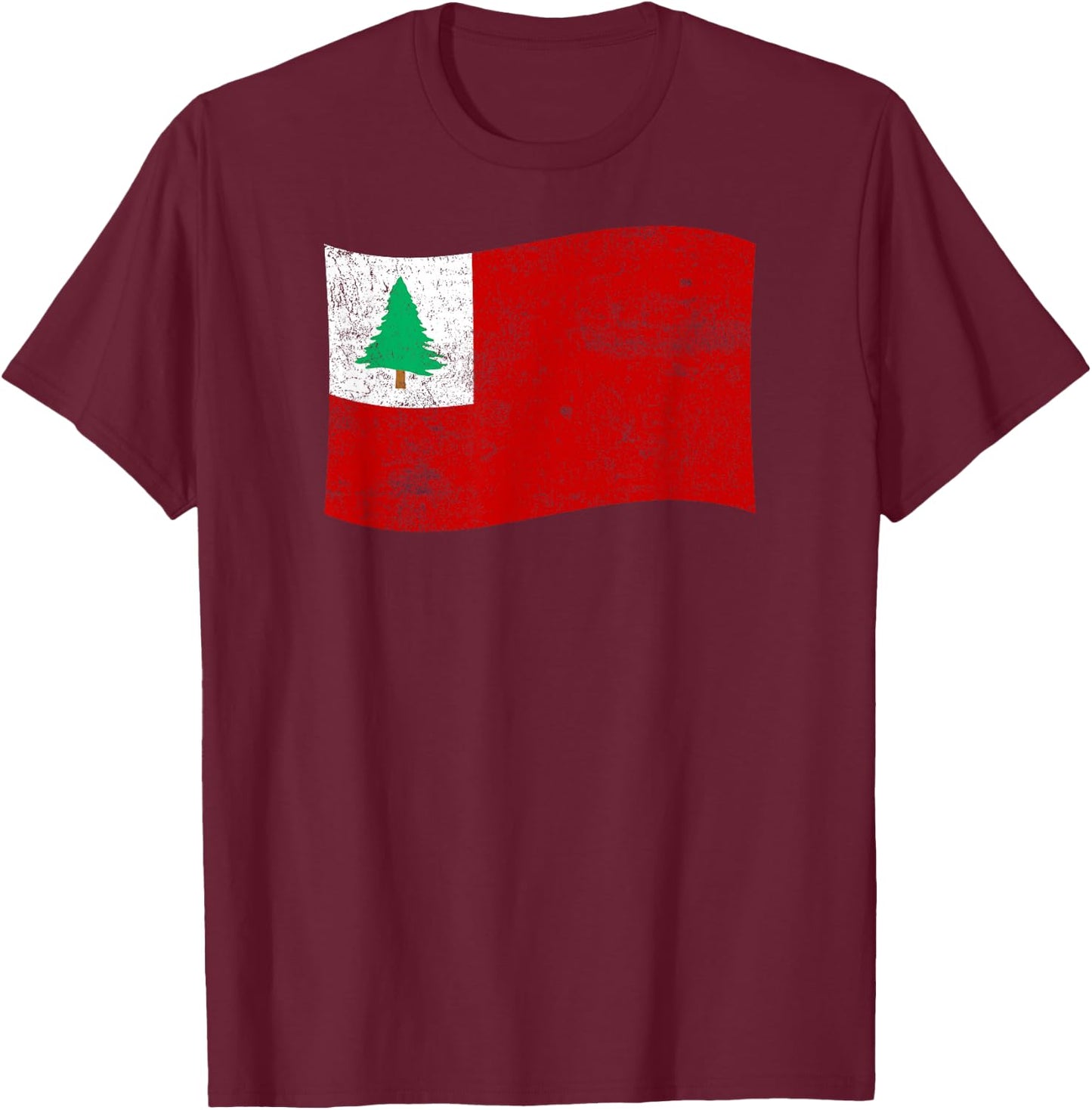 New England Continental Flag – American History Patriotic T-Shirt - T-Shirt | Maroon