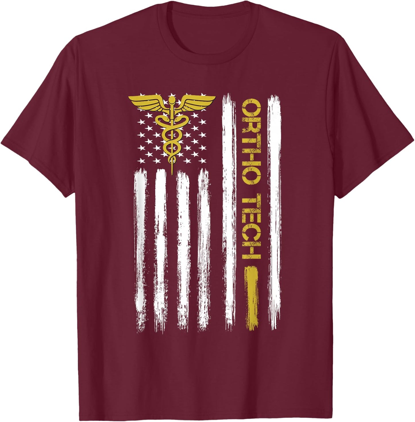Orthopedic Technician Technologists American Flag Ortho Tech Men T-Shirt - T-Shirt | Maroon