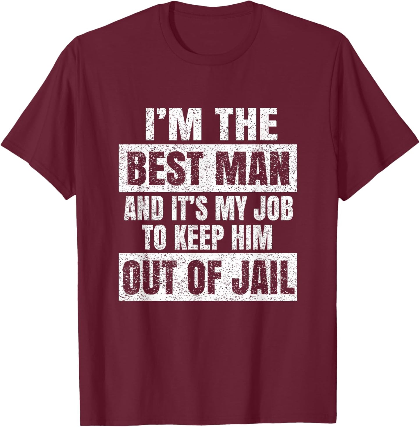 I'm The Best Man - Funny Grooms Bachelor Party Gift T-Shirt - T-Shirt | Maroon