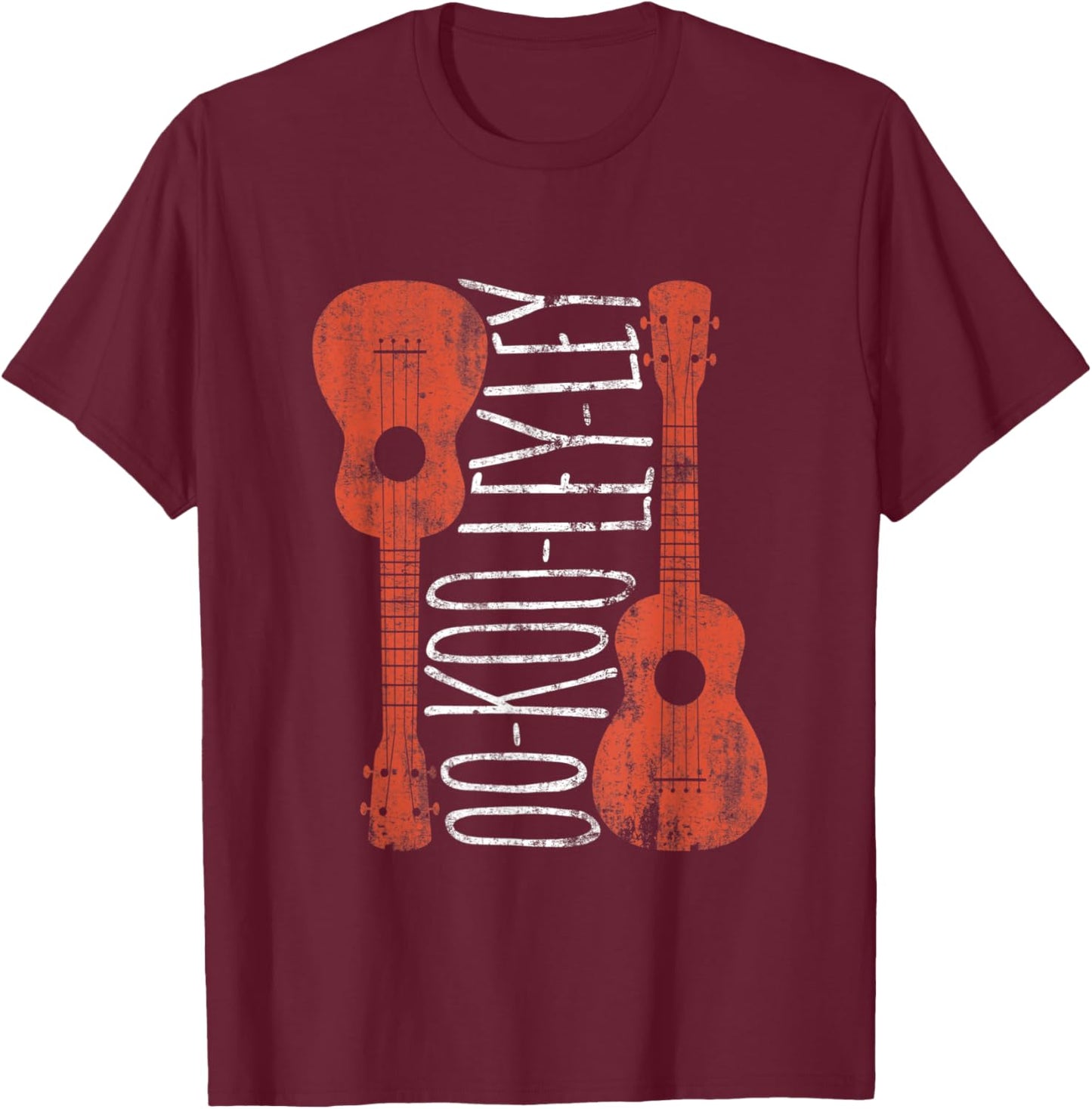 OO KOO LEY LEY Ukulele Pronunciation - Ukulele Guitar T-Shirt - T-Shirt | Maroon