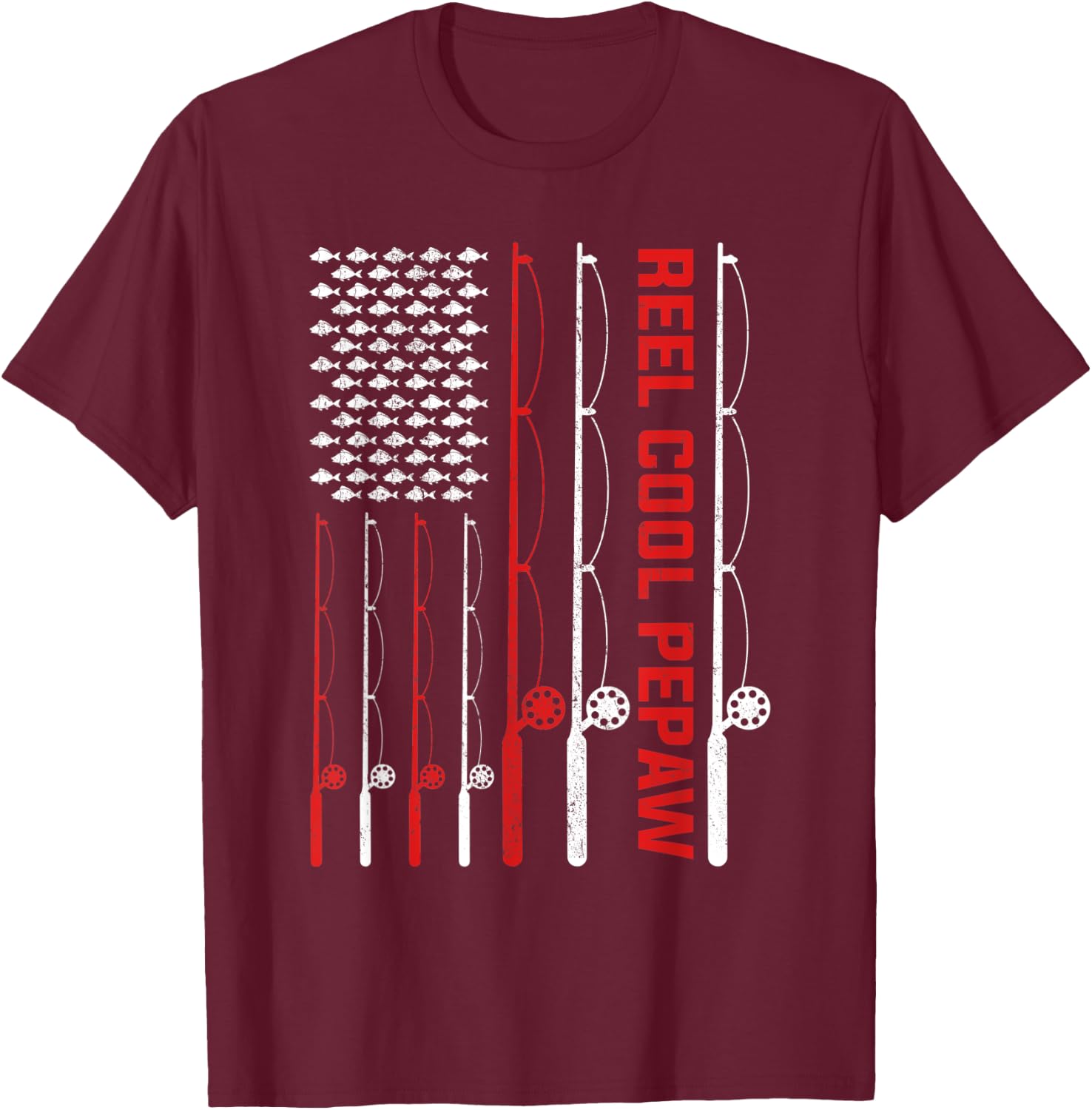 Reel Cool Pepaw Fathers Day Fishing Present T-Shirt - T-Shirt | Maroon