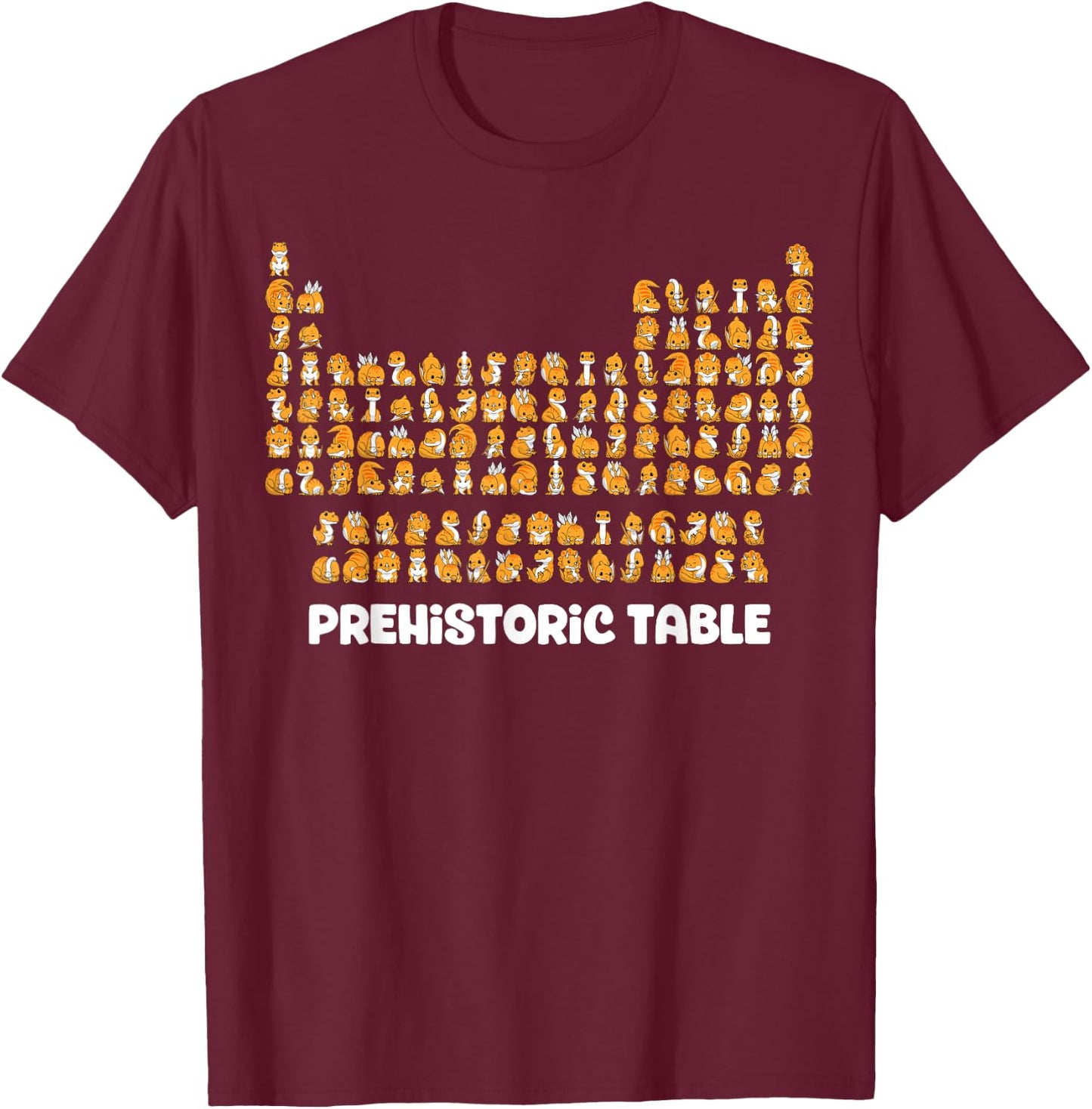 Periodic Table Shirt Chemistry Dinosaur Prehistoric Chemist T-Shirt - T-Shirt | Maroon