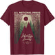 National Parks List US Park Vintage Camping Hiking Men Women T-Shirt - T-Shirt | Maroon