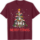 Merry Pitmas Pitbull Dog Ugly Christmas Sweater Tree Dogs T-Shirt - T-Shirt | Maroon