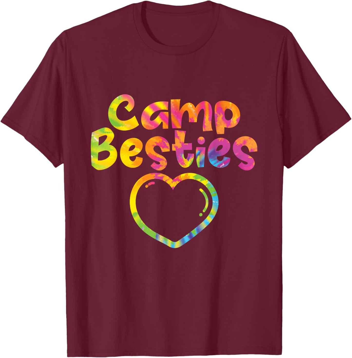 Camp Besties - Tie Dye Buddy Matching Best Friend Frienship T-Shirt - T-Shirt | Maroon
