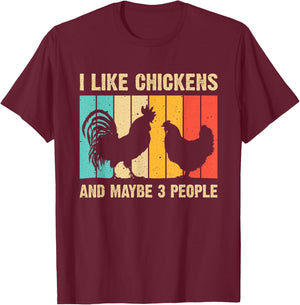 Funny Chicken Design Chicken Lover Men Women Farmers Life T-Shirt - T-Shirt | Maroon