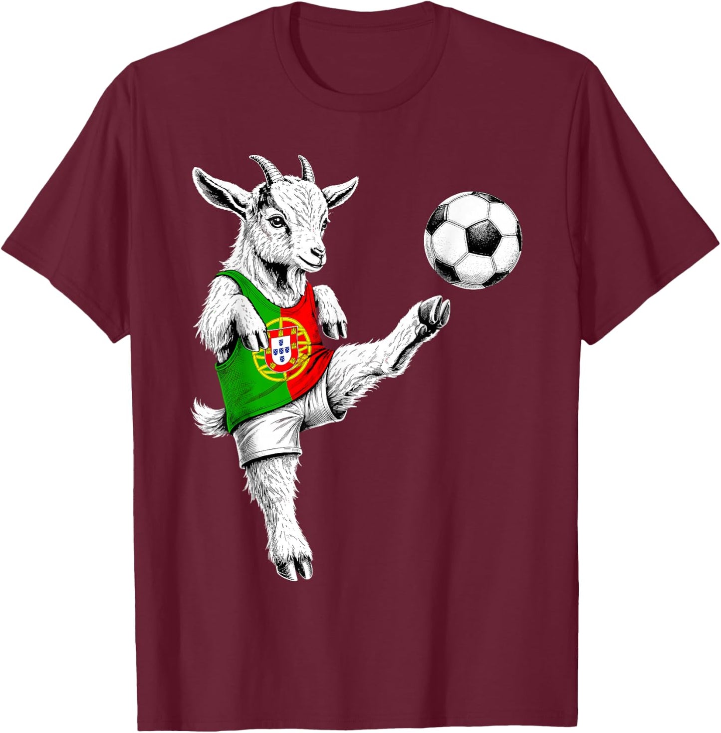 Portuguese Flag Novelty Portugal T-Shirt - T-Shirt | Maroon
