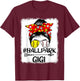 Messy Bun Hair BallPark Gigi Softball Baseball Mother's Day T-Shirt - T-Shirt | Maroon