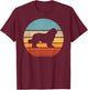 Newfoundland Newfie Retro Vintage 60s 70s Sunset Dog Lovers Men Women Girls Kids T-Shirt - T-Shirt | Maroon