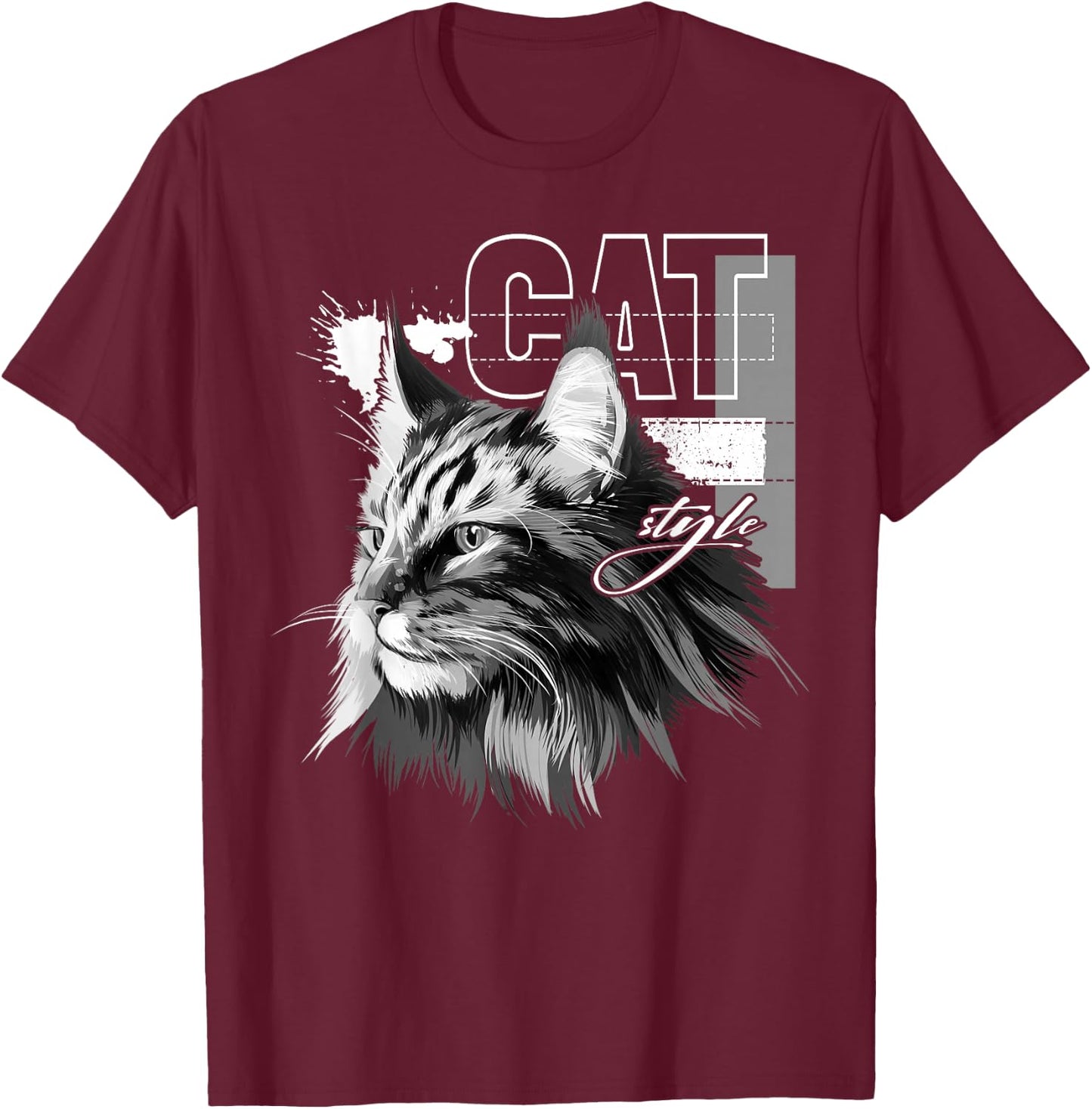 Maine Coon cat T-Shirt - T-Shirt | Maroon
