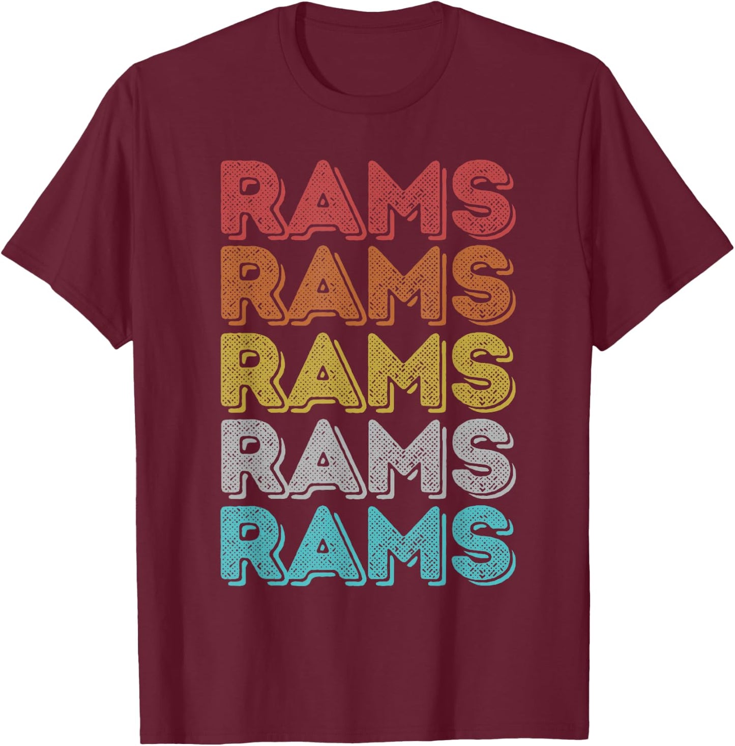 Vintage Retro Rams T-Shirt - T-Shirt | Maroon