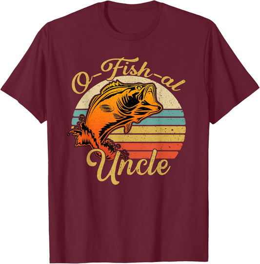 O fish al Uncle Baby Pregnancy Announcement T-Shirt - T-Shirt | Maroon