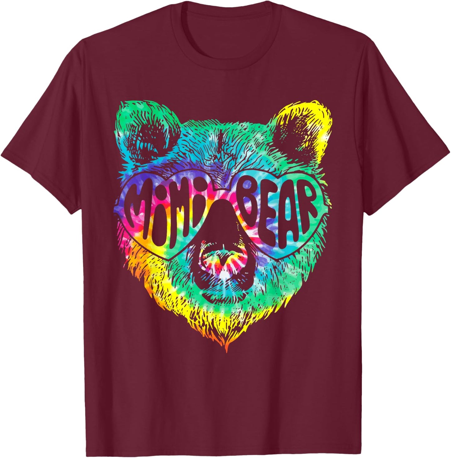Mimi Bear Sunglasses Pajama Family Matching T-Shirt - T-Shirt | Maroon