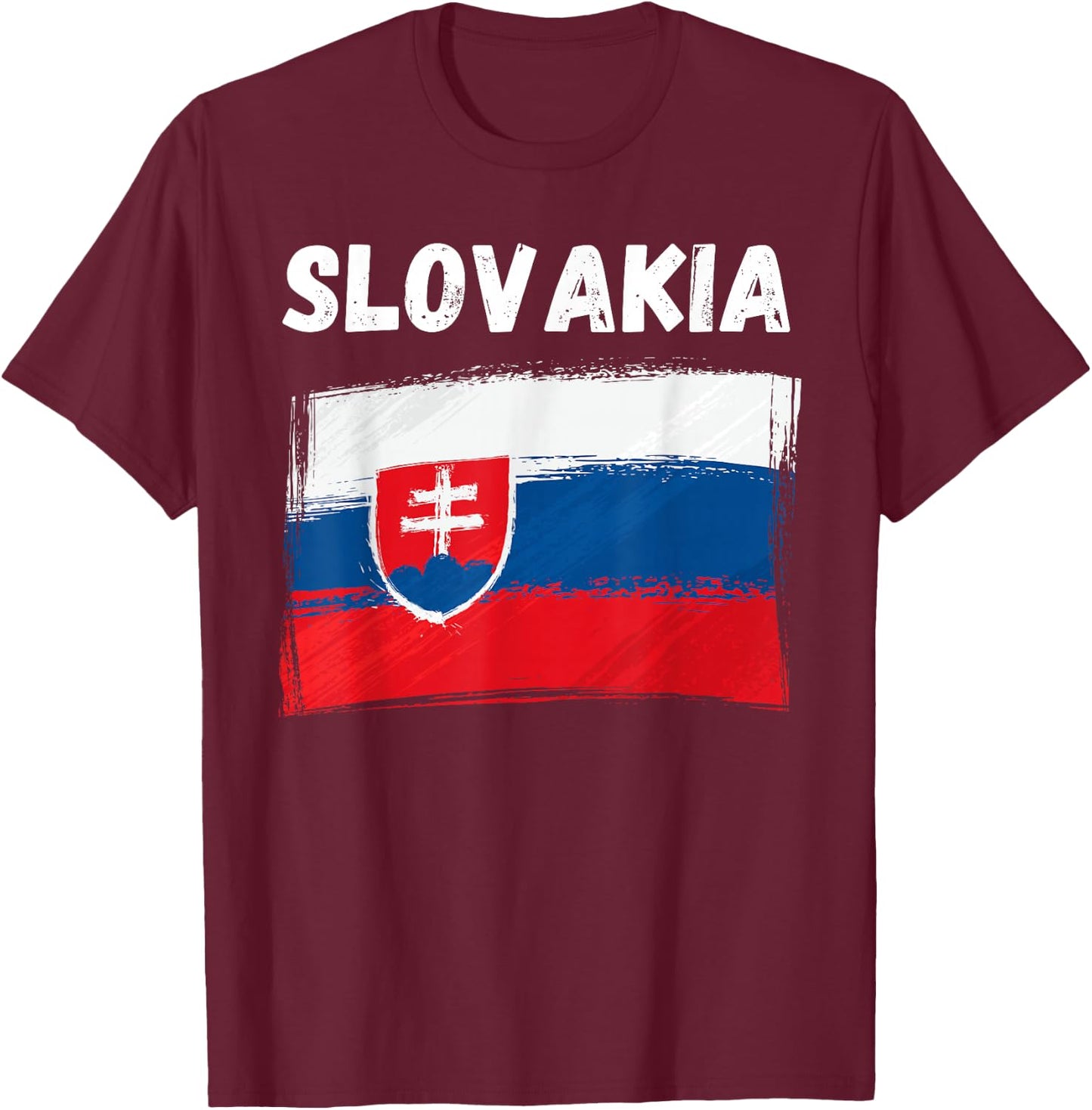 Slovakia Flag Holiday Vintage Grunge Slovak Flag T-Shirt - T-Shirt | Maroon