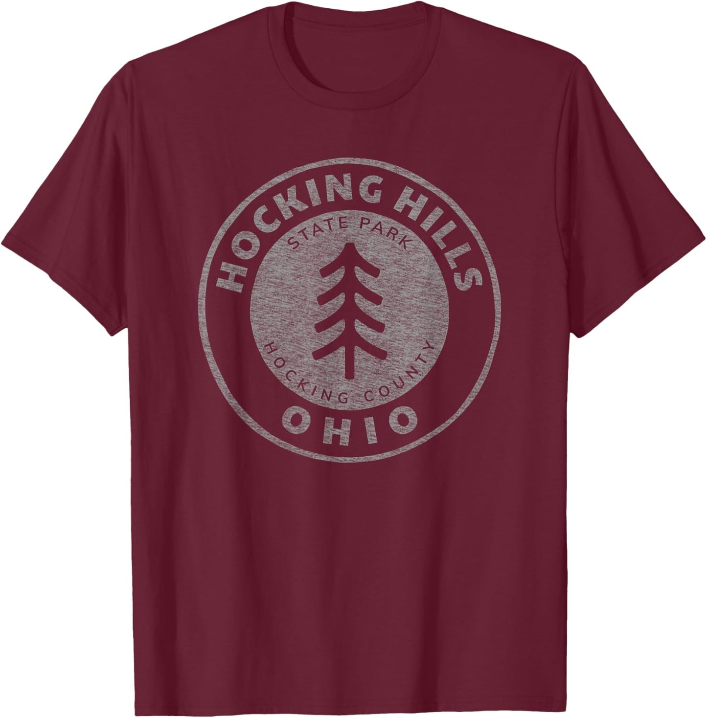 Retro Hocking Hills State Park Souvenir T-Shirt - T-Shirt | Maroon