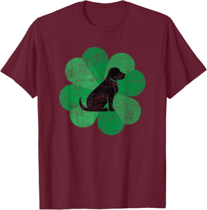 Black Lab St. Patrick's Day - Retro Labrador Retriever T-Shirt - T-Shirt | Maroon