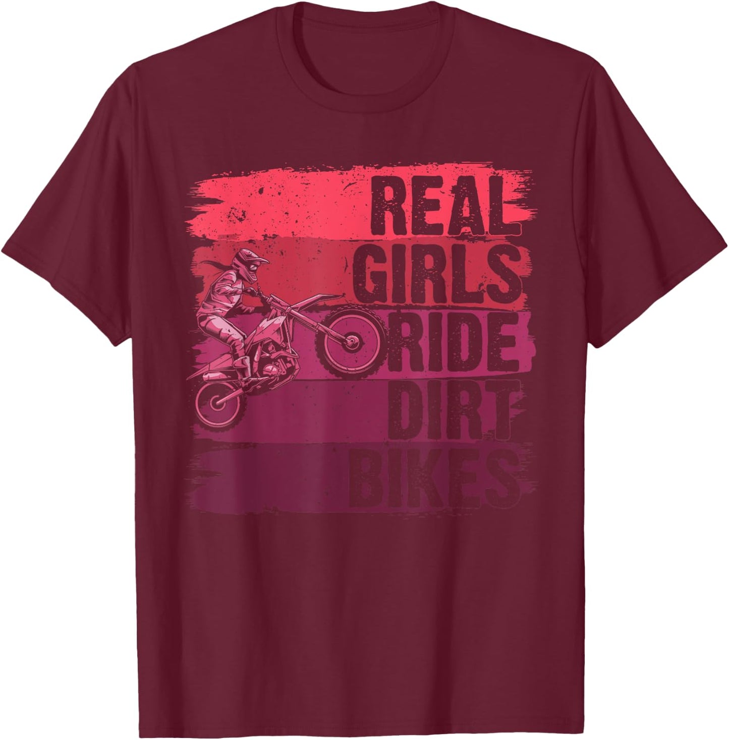Cool Dirt Bike Girls Motocross Biker Racer Sport T-Shirt - T-Shirt | Maroon