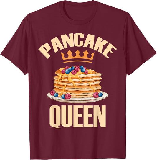 Pancake Queen Birthday Party Cool Breakfast Pancake Squad T-Shirt - T-Shirt | Maroon