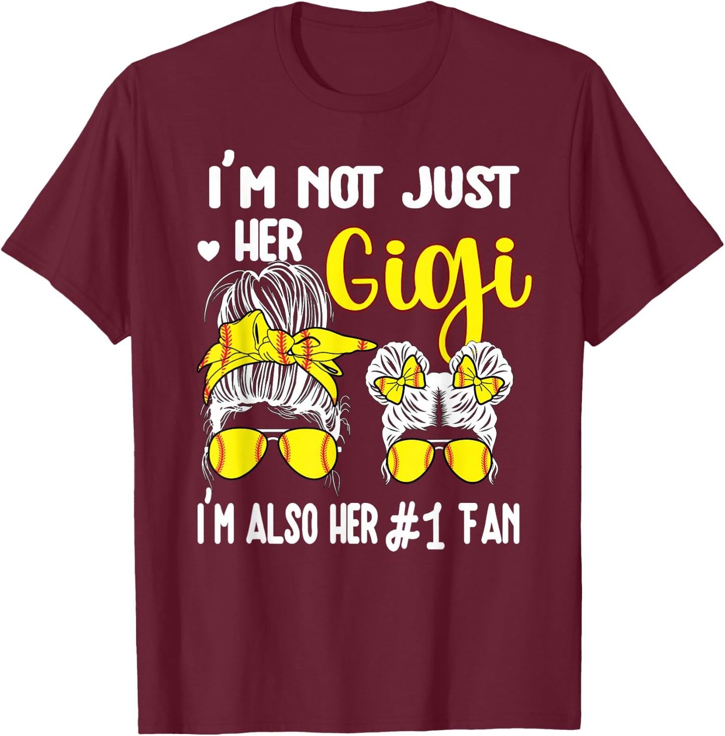 Softball Grandma Gigi Softball Fan Gigi T-Shirt - T-Shirt | Maroon