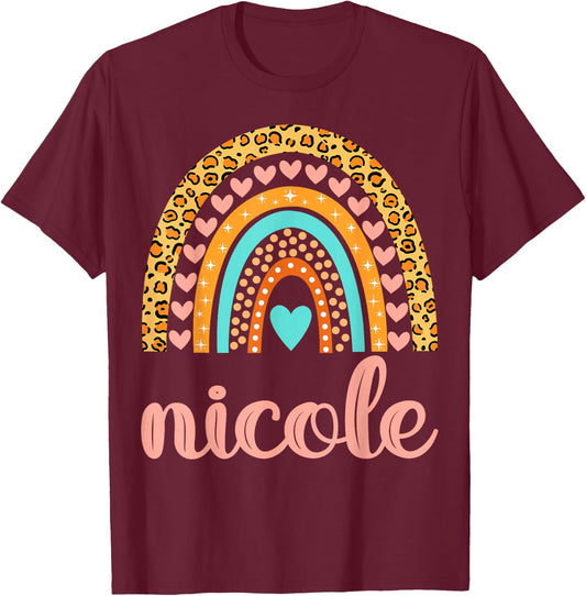 Nicole Nicole Name Birthday Shirt Gift T-Shirt - T-Shirt | Maroon