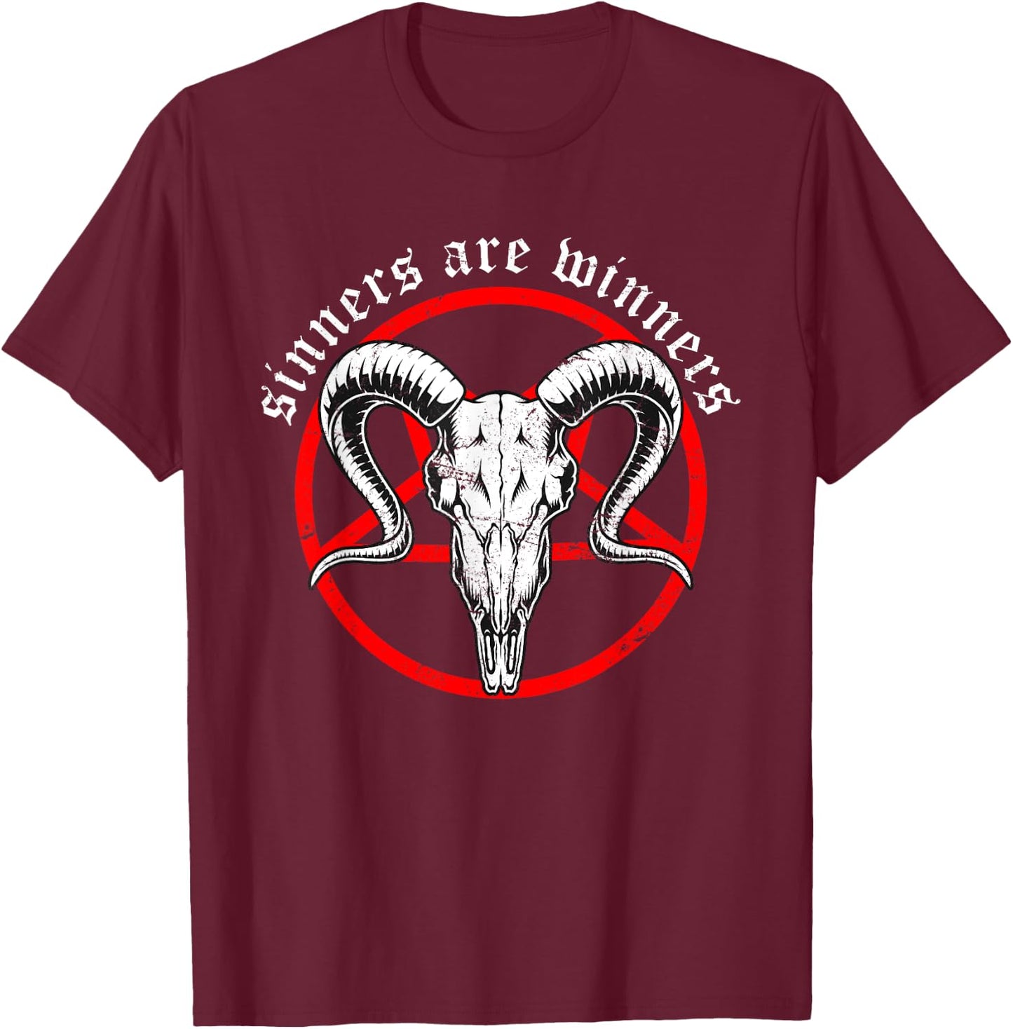 Antichrist Sinners are Winners Sünner T-Shirt - T-Shirt | Maroon