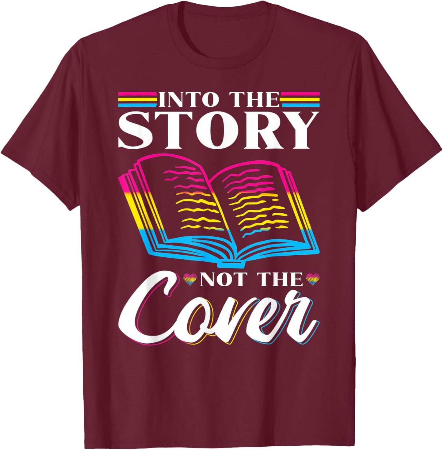 Pansexual Pride Genderfluid Book Pun Pansexuality Pan Pride T-Shirt - T-Shirt | Maroon