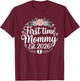 First Time Mommy 2026 Soon to be Mommy Pregnancy Announcemen T-Shirt - T-Shirt | Maroon